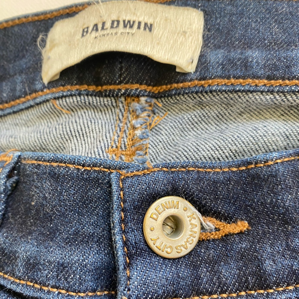 BALDWIN Kansas City Karlie High Rise Cropped Skinny Jeans in Dark Blue - Picture 5 of 13